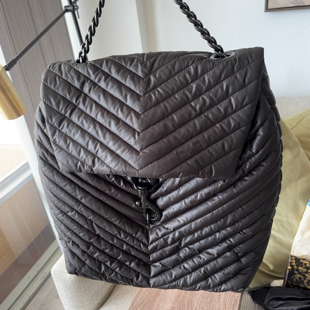 New with tags Rebecca Minkoff Black Nylon Quilted Women's Backpack.